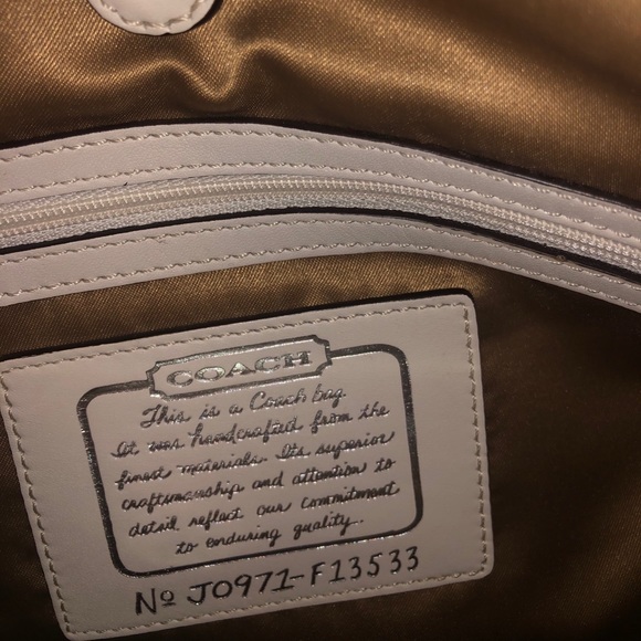 Signature Coach Handbag with Beige Leather Straps - Picture 5 of 5